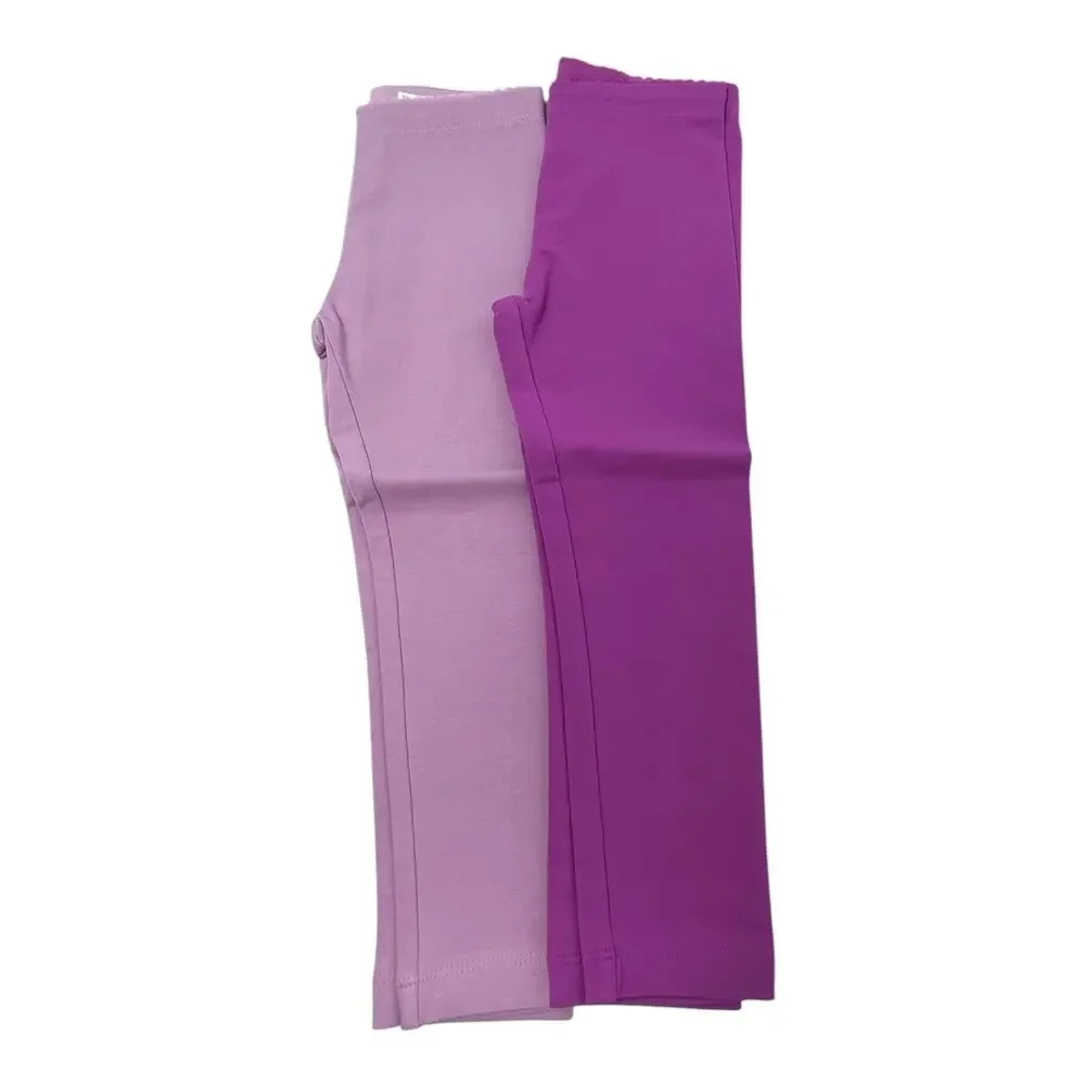 Tea Collection Bundle of 2 Pink Leggings Cotton Stretch Girls NWT